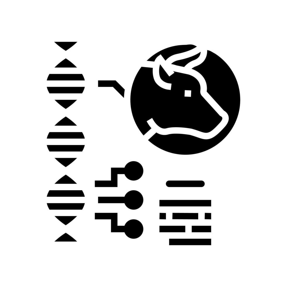 icono de glifo genético animal ilustración vectorial plana vector