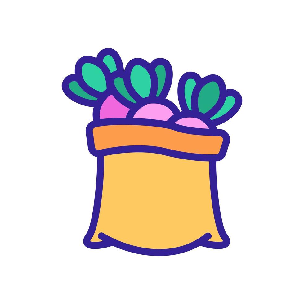 turnip vegetable in bag icon vector outline illustration