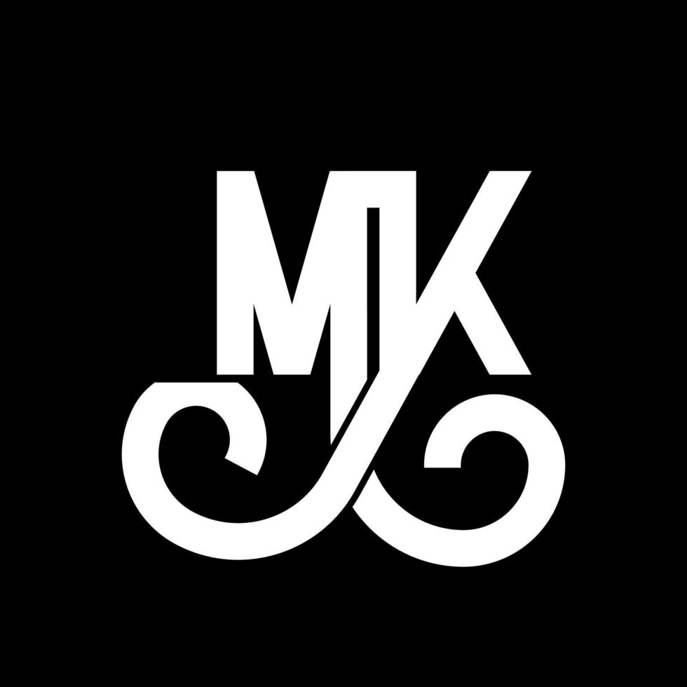 diseño del logotipo de la letra mk. icono del logotipo mk de letras iniciales. plantilla de diseño de logotipo mínimo mk de letra abstracta. vector de diseño de letras mk con colores negros. logotipo mk