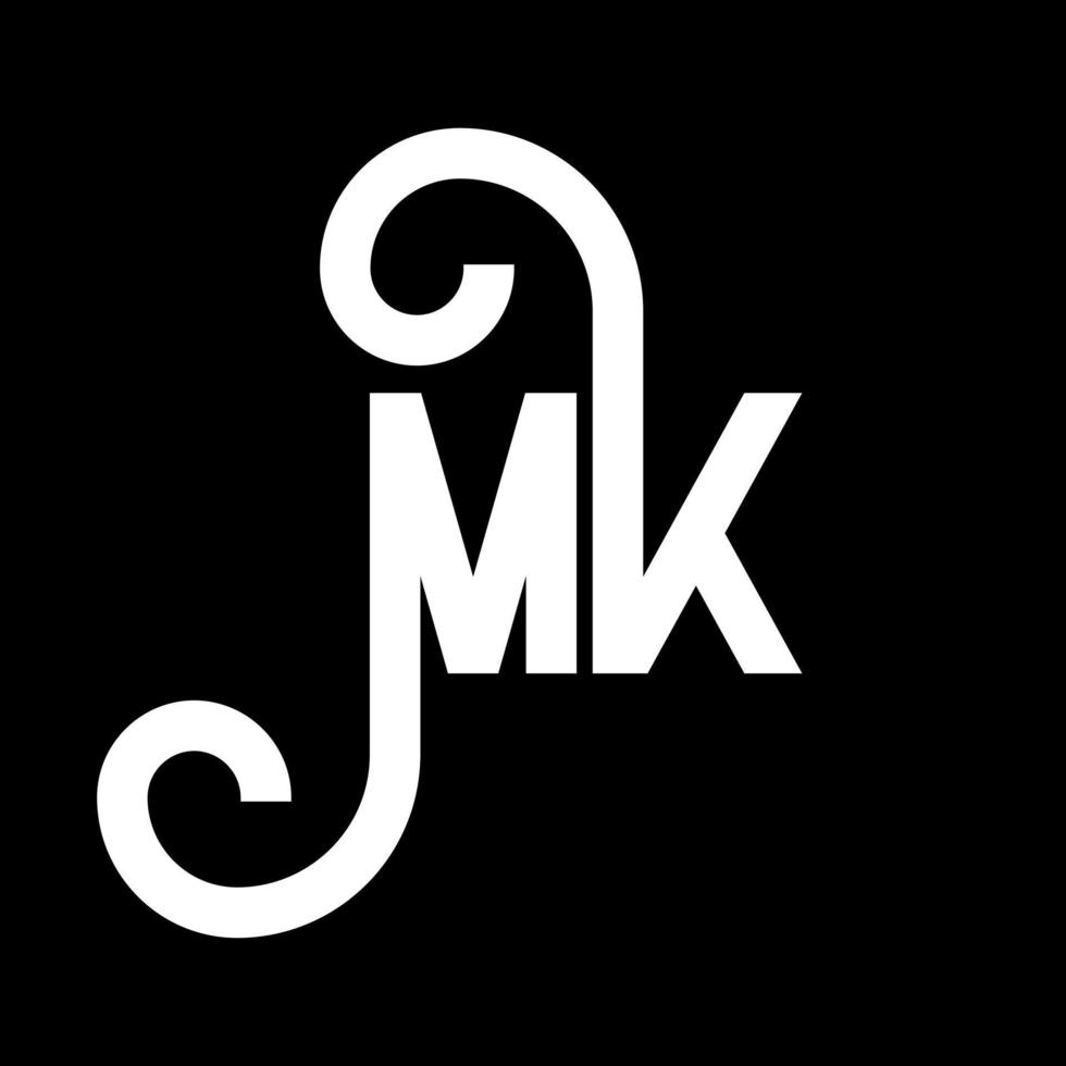 diseño del logotipo de la letra mk. icono del logotipo mk de letras iniciales. plantilla de diseño de logotipo mínimo mk de letra abstracta. vector de diseño de letras mk con colores negros. logotipo mk