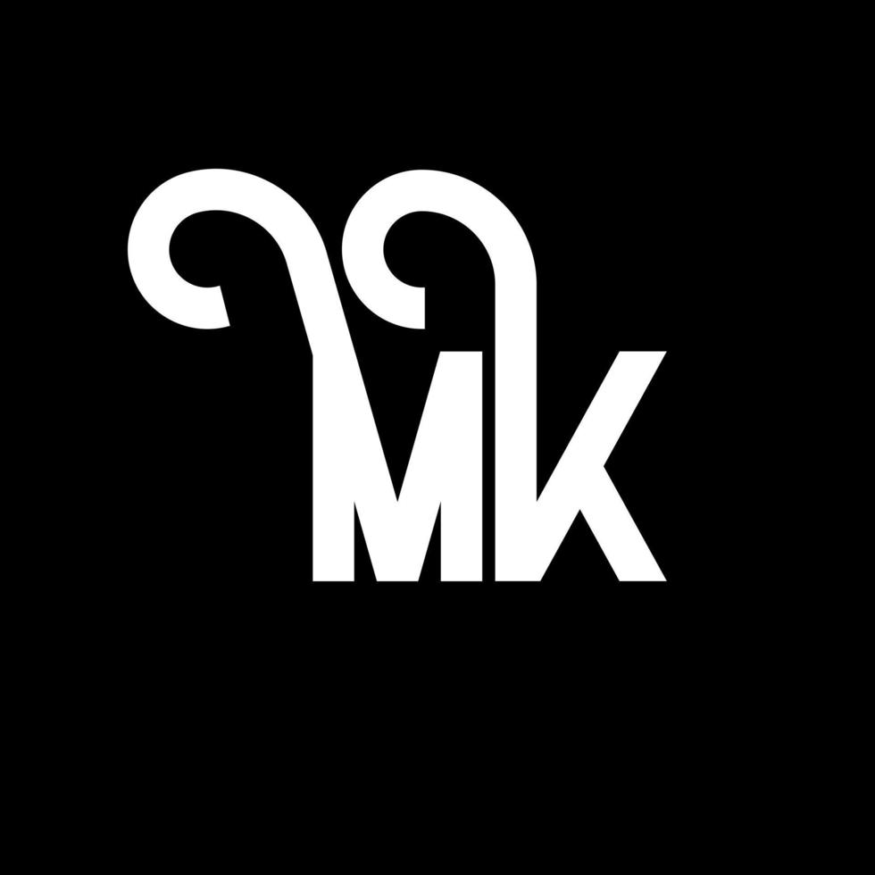 MK Letter Logo Design. Initial letters MK logo icon. Abstract letter MK minimal logo design template. M K letter design vector with black colors. mk logo