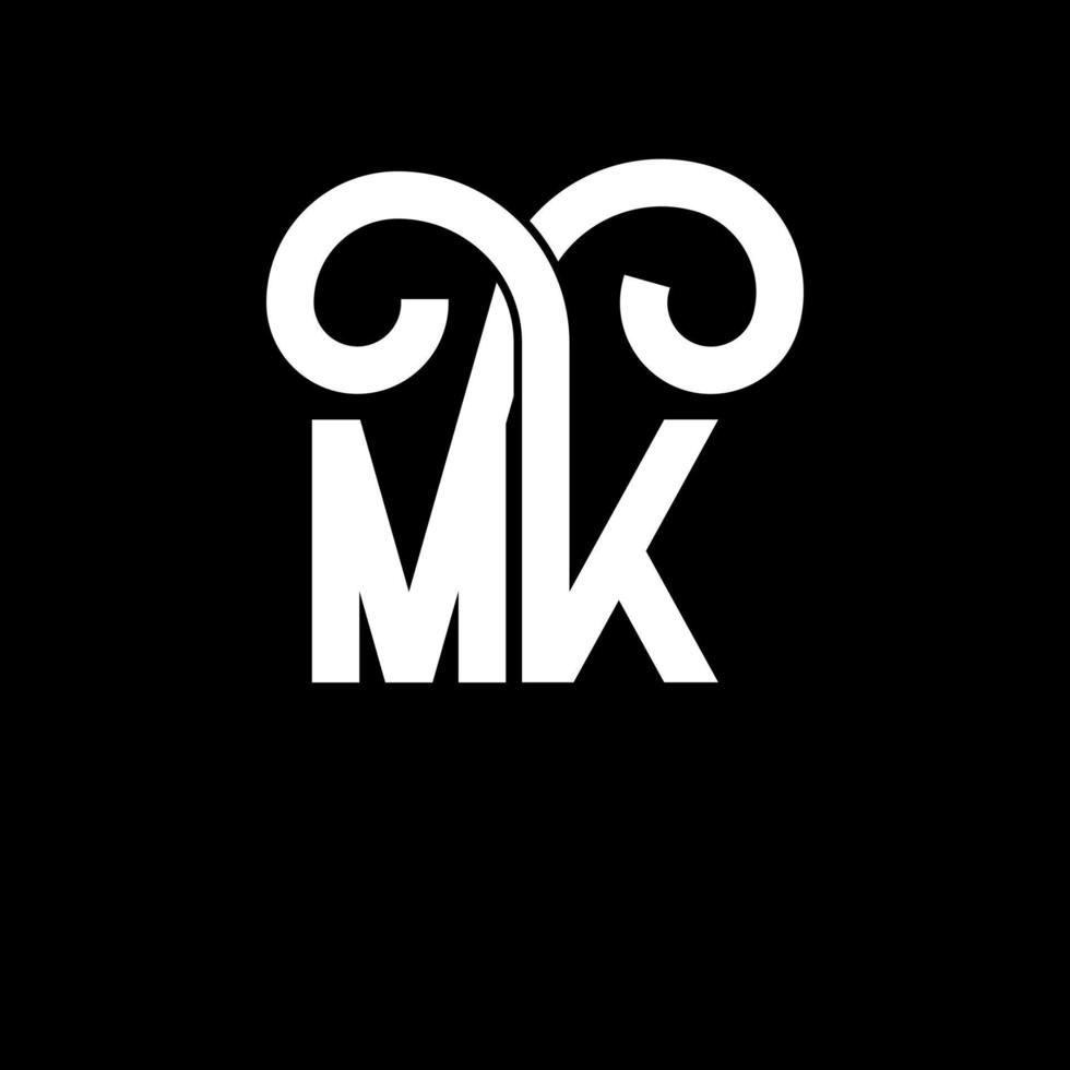 MK Letter Logo Design. Initial letters MK logo icon. Abstract letter MK minimal logo design template. M K letter design vector with black colors. mk logo