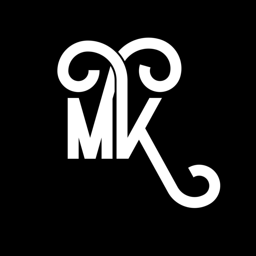 diseño del logotipo de la letra mk. icono del logotipo mk de letras iniciales. plantilla de diseño de logotipo mínimo mk de letra abstracta. vector de diseño de letras mk con colores negros. logotipo mk