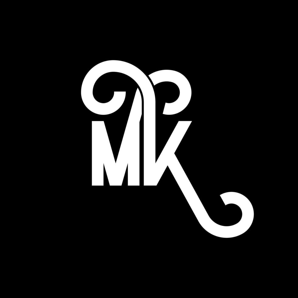 diseño del logotipo de la letra mk. icono del logotipo mk de letras iniciales. plantilla de diseño de logotipo mínimo mk de letra abstracta. vector de diseño de letras mk con colores negros. logotipo mk