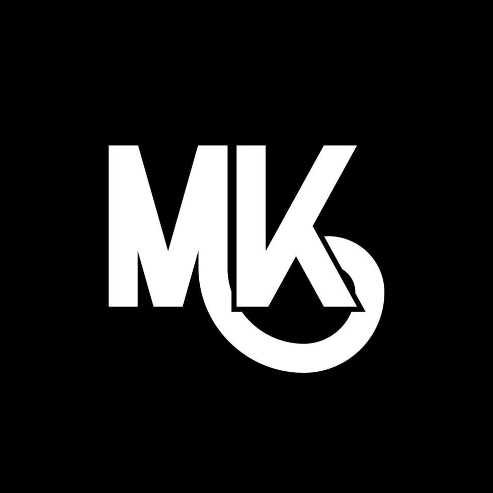 diseño del logotipo de la letra mk. icono del logotipo mk de letras iniciales. plantilla de diseño de logotipo mínimo mk de letra abstracta. vector de diseño de letras mk con colores negros. logotipo mk