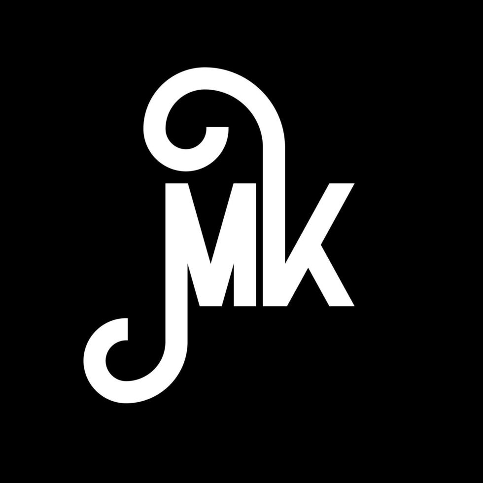 diseño del logotipo de la letra mk. icono del logotipo mk de letras iniciales. plantilla de diseño de logotipo mínimo mk de letra abstracta. vector de diseño de letras mk con colores negros. logotipo mk