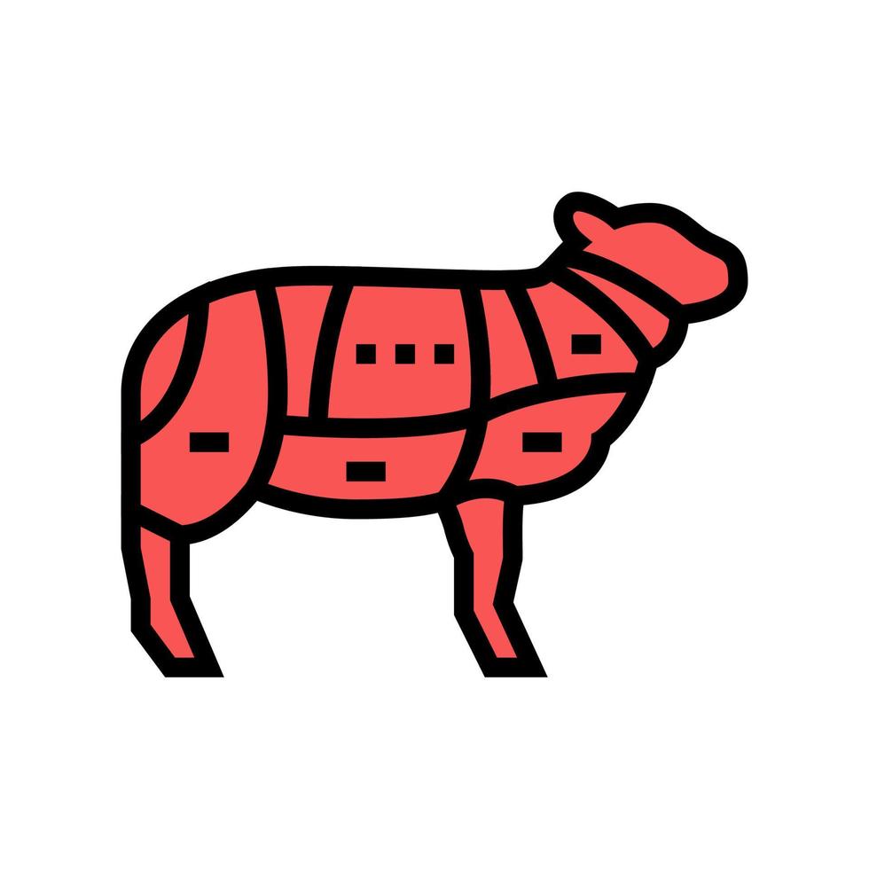 ilustración de vector de icono de color de oveja de carne