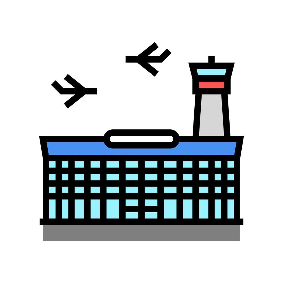 airport building color icon vector illustration