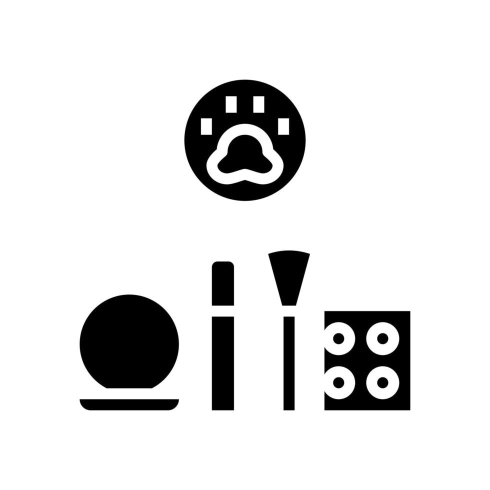 cosmetics test on animal glyph icon vector illustration