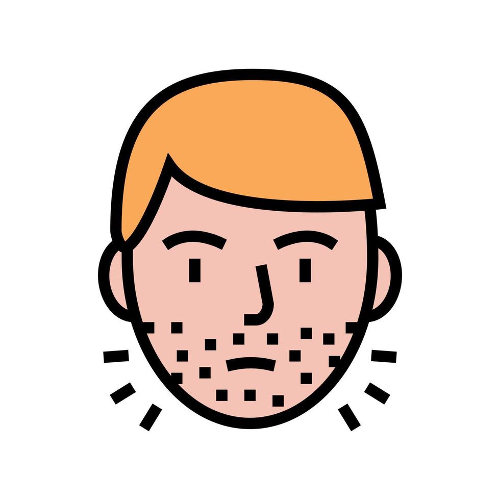 hairy face man color icon vector illustration