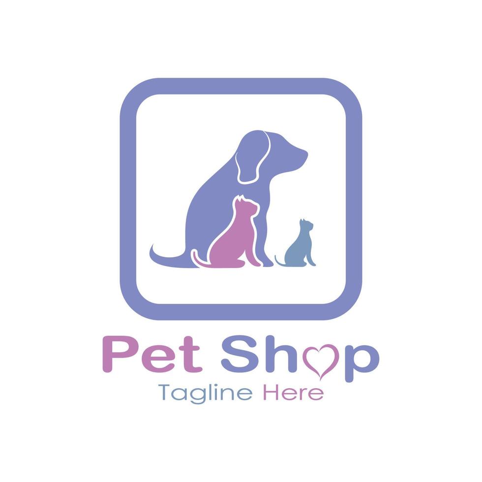 pet shop logo design icon illustration template vector with modern concept