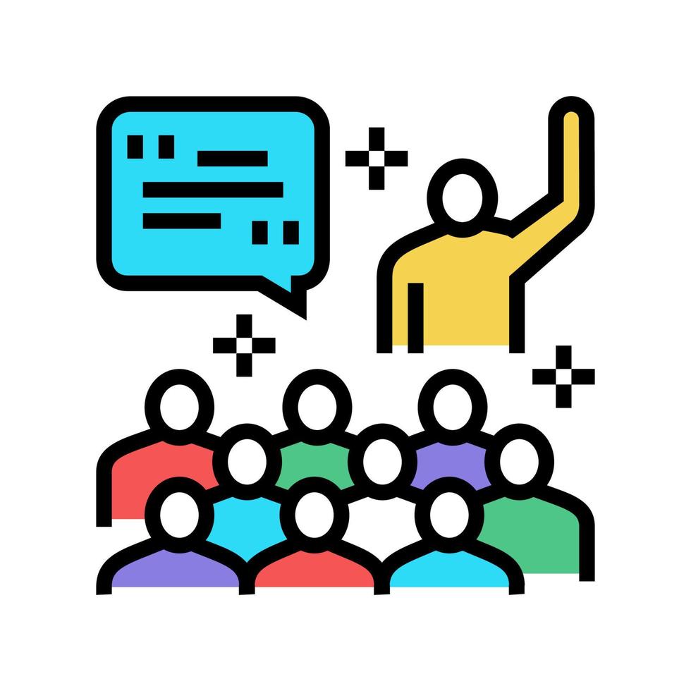 member forum answering on question color icon vector illustration