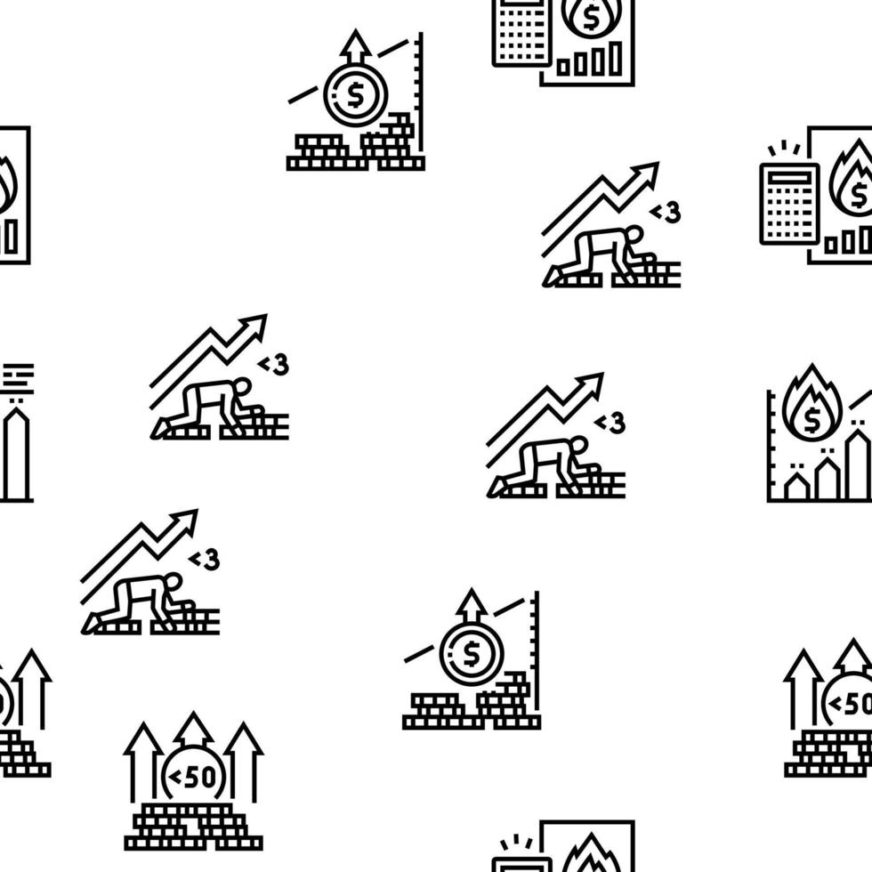 Inflation Financial World Problem Vector Seamless Pattern