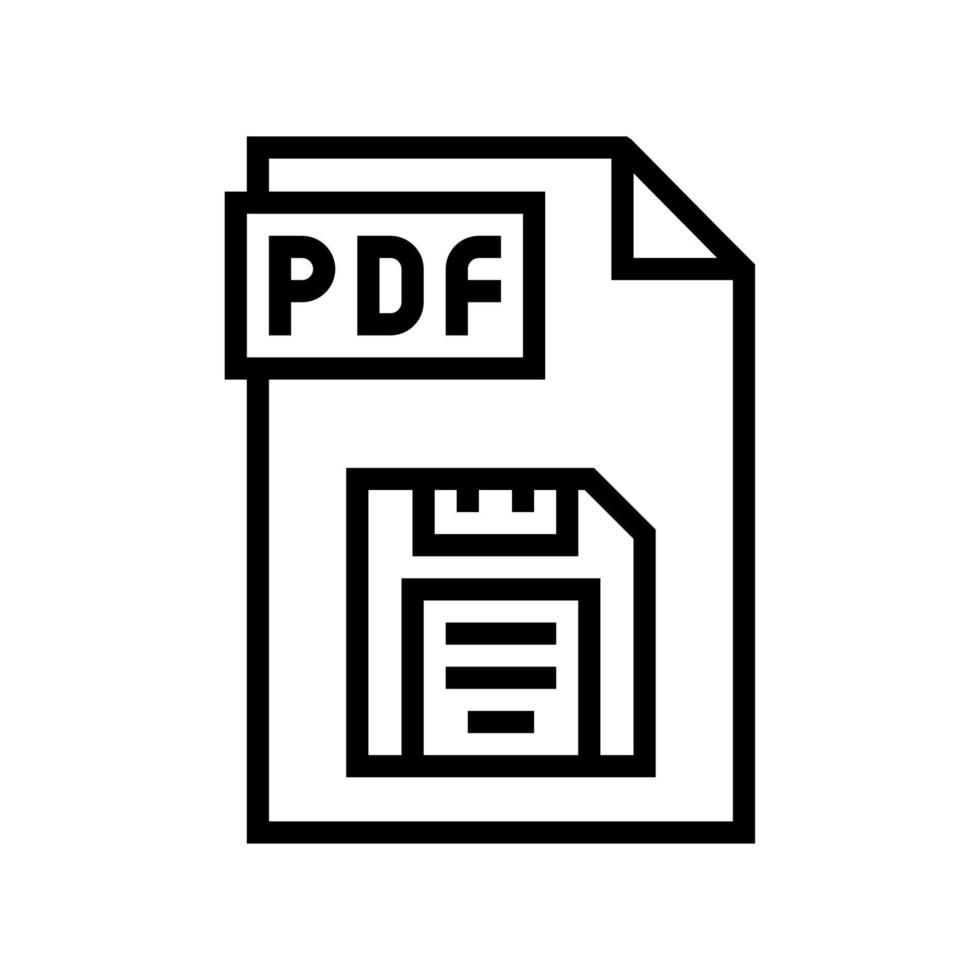 guardar archivo pdf icono de línea ilustración vectorial vector