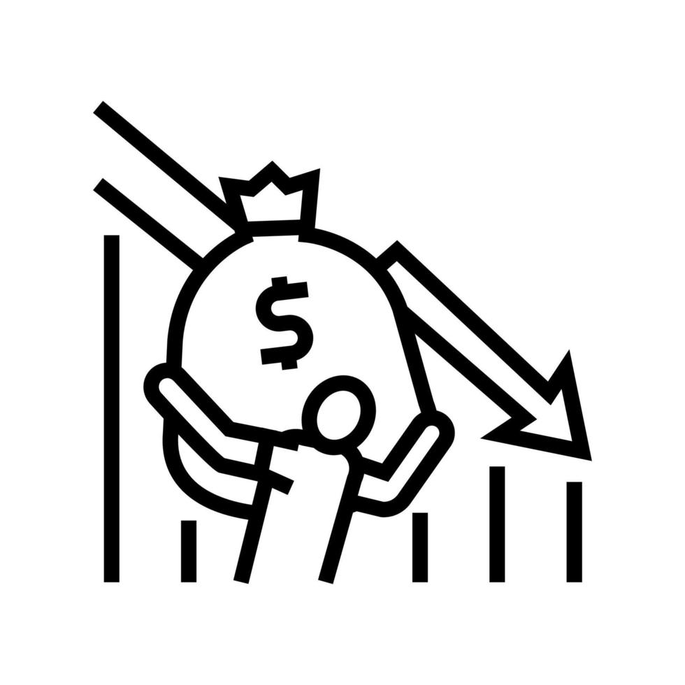 debt law line icon vector illustration