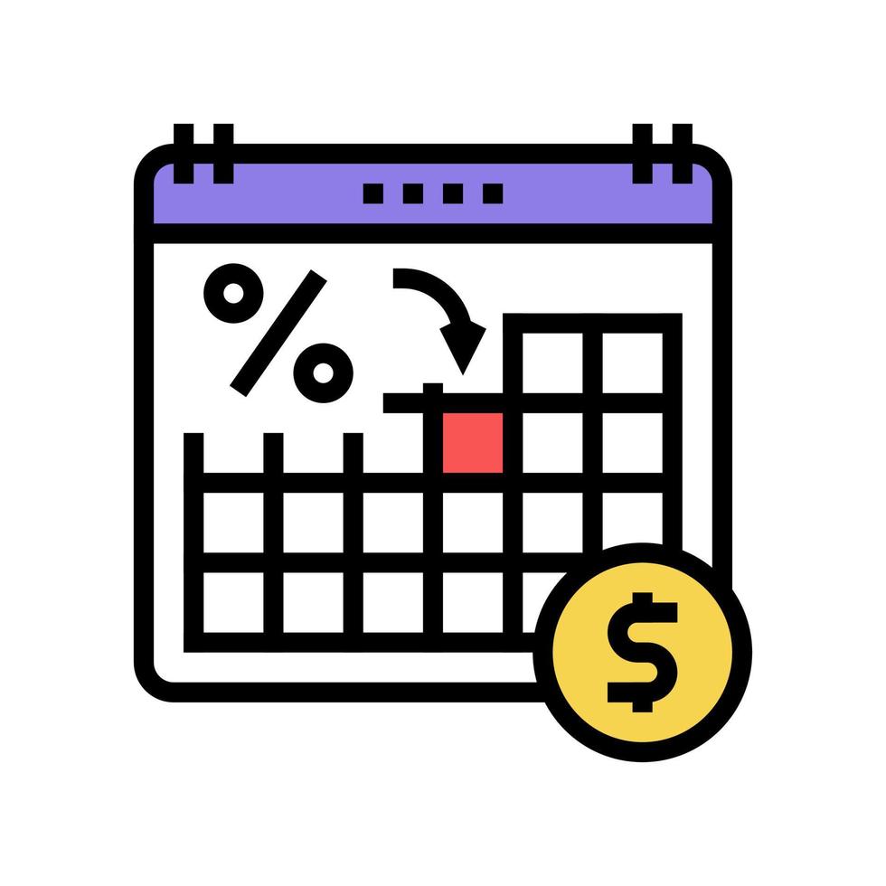 date for pay loan color icon vector illustration