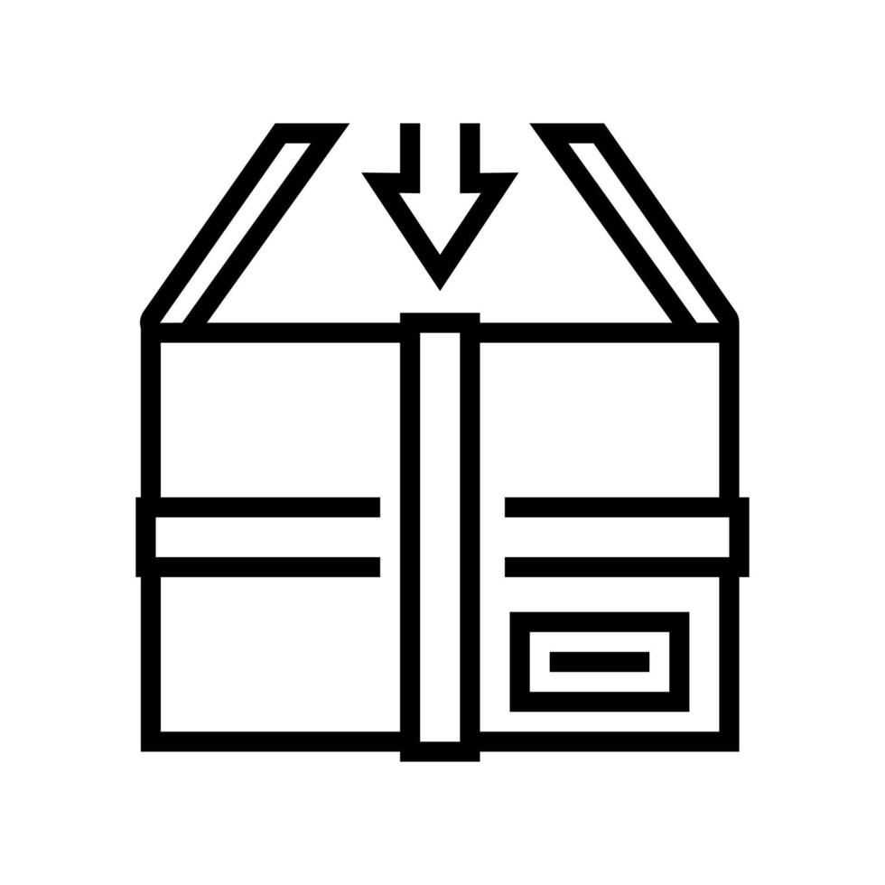 embalaje en caja línea icono vector ilustración
