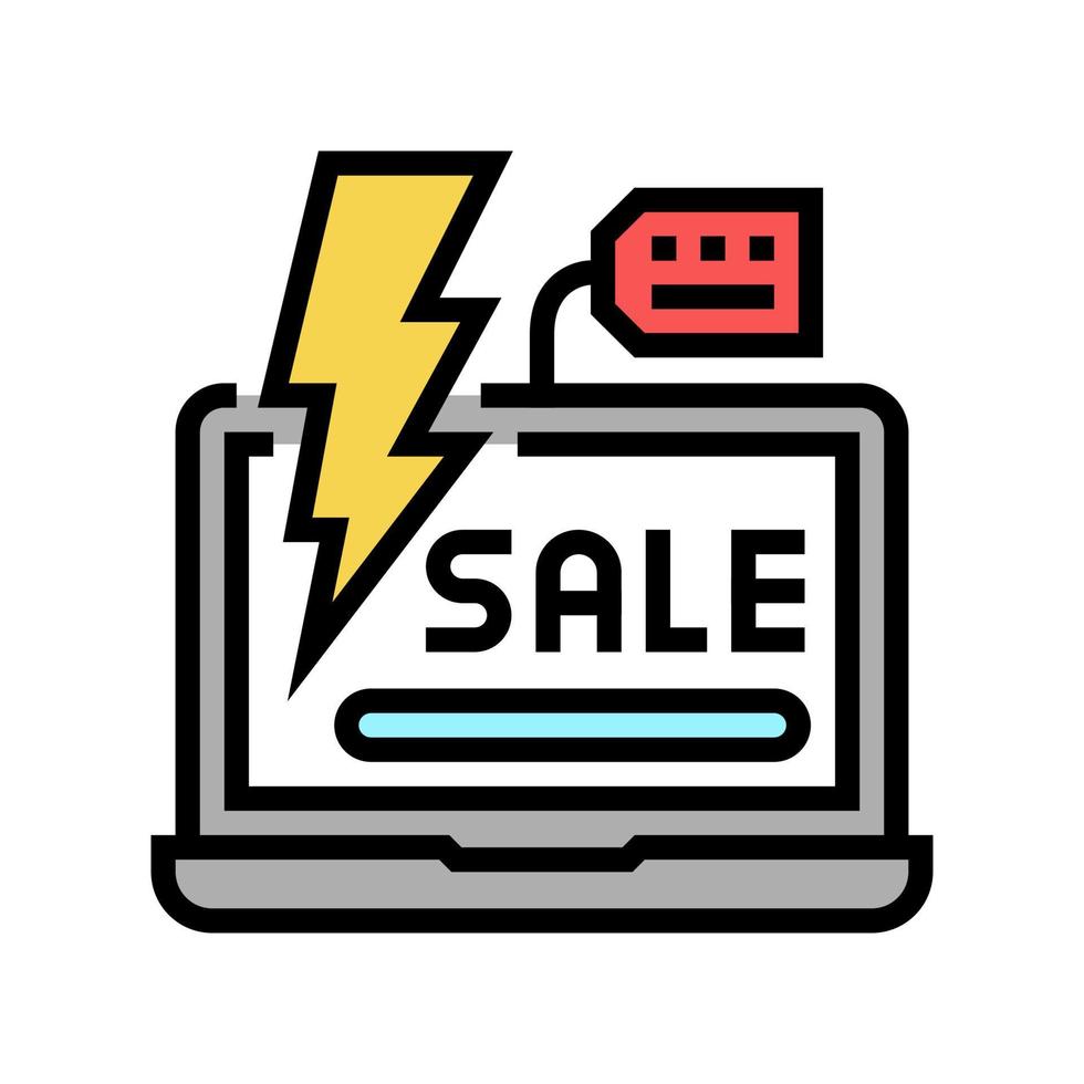 flash sale color icon vector illustration