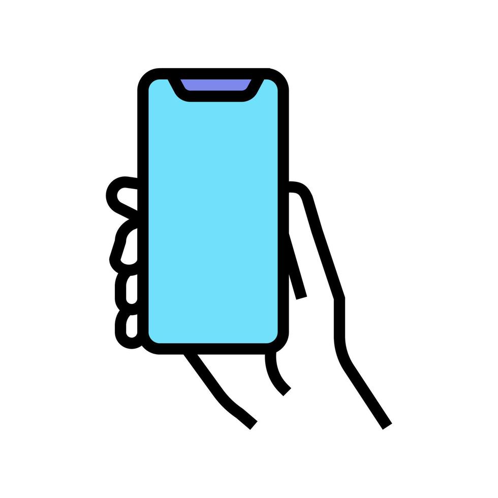ilustración de vector de icono de color de teléfono móvil