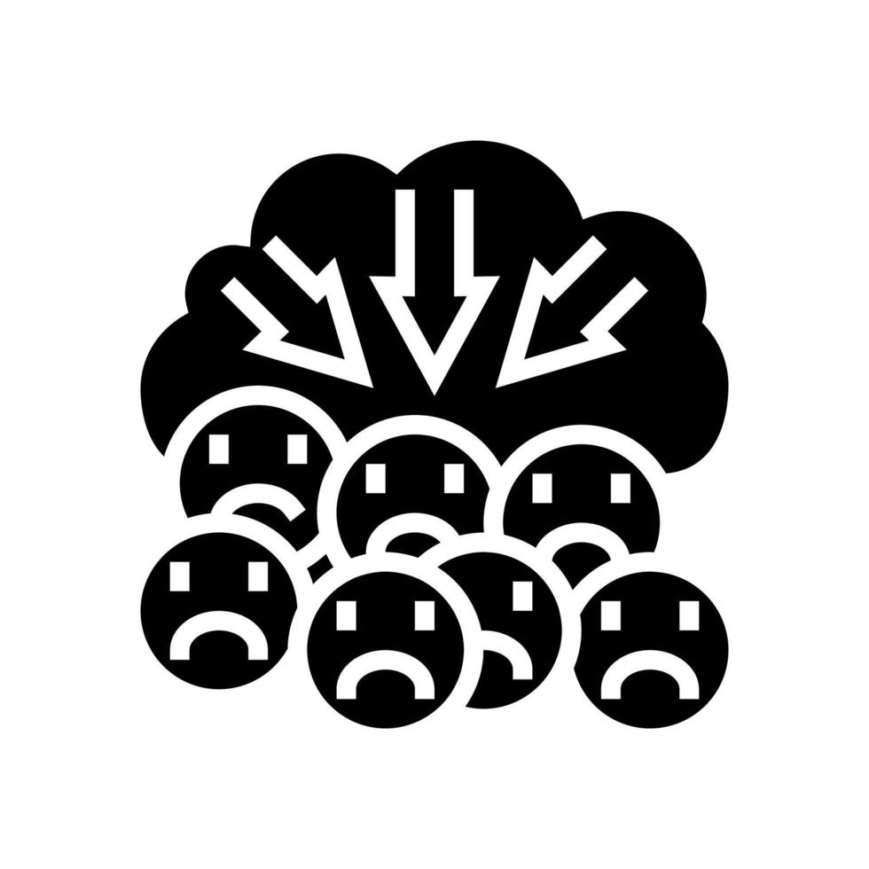 suppression of negativity reputation management glyph icon vector illustration