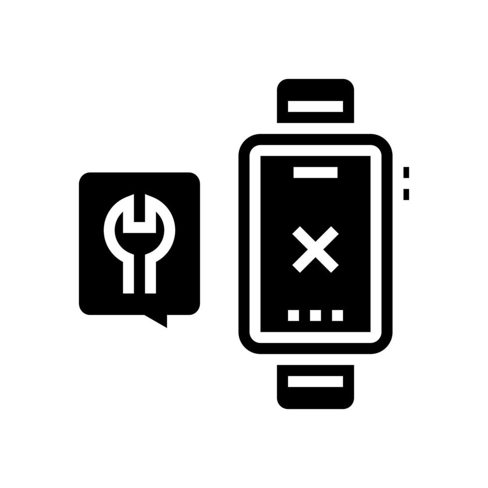 watch repair connection glyph icon vector illustration