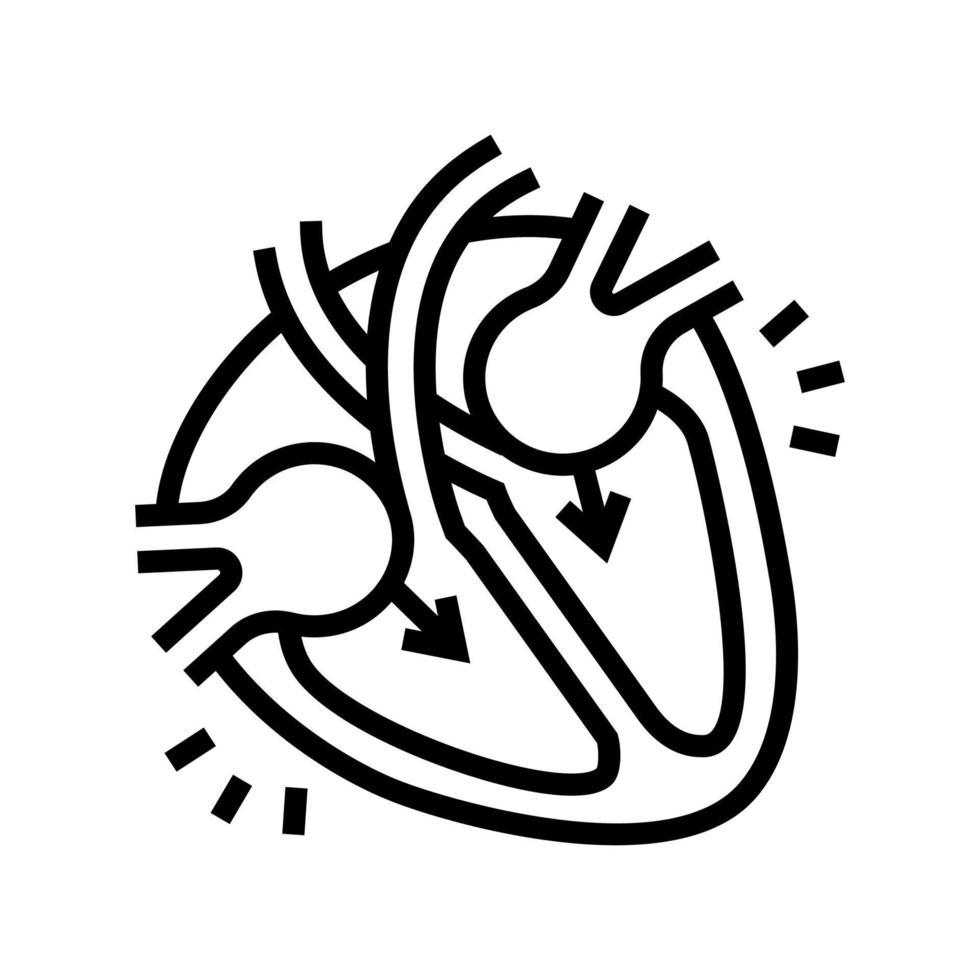 diastole disease line icon vector illustration