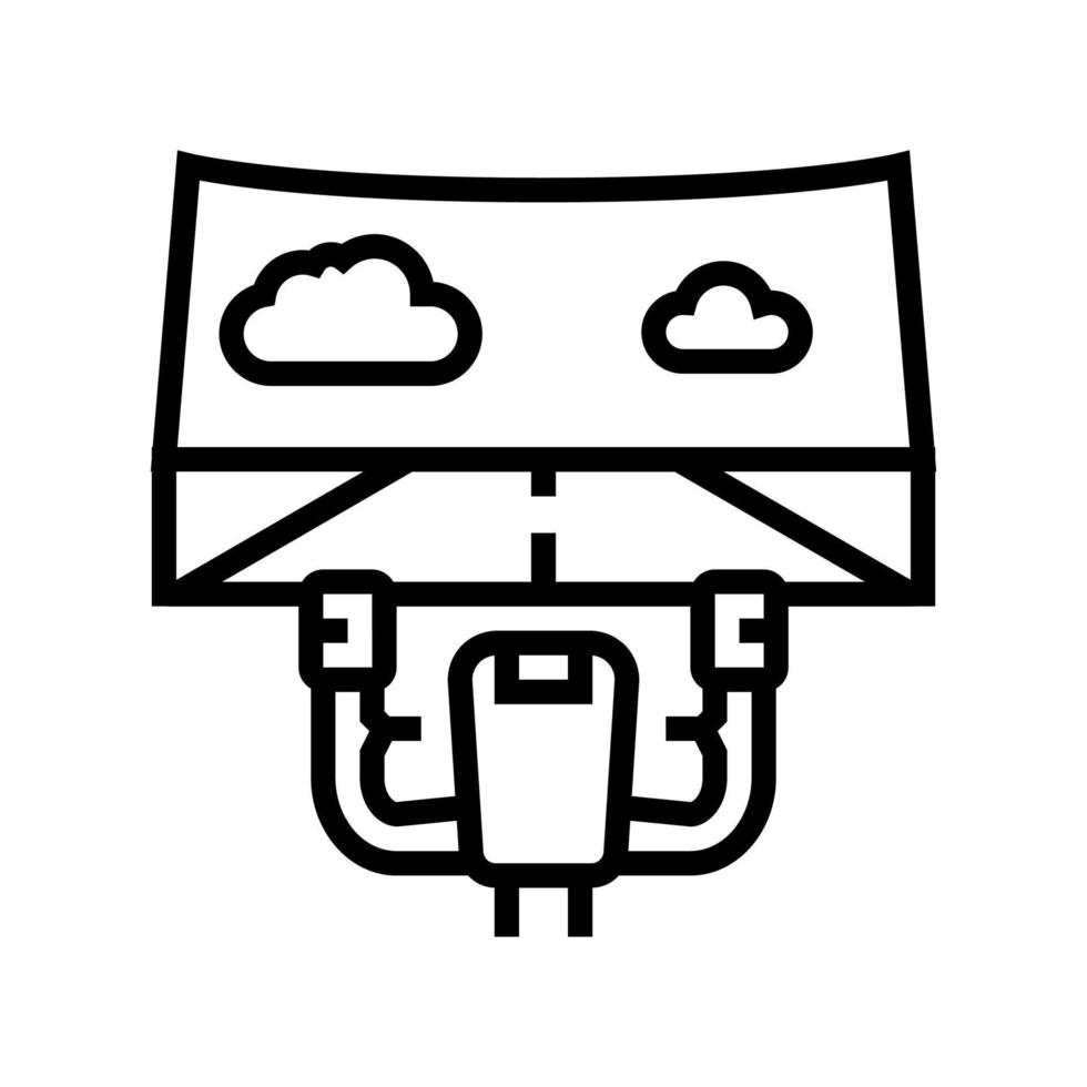 realistic simulator in education machine flight school line icon vector illustration