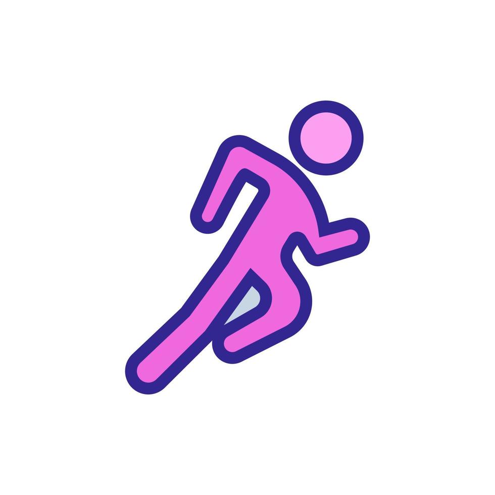 running man icon vector outline illustration