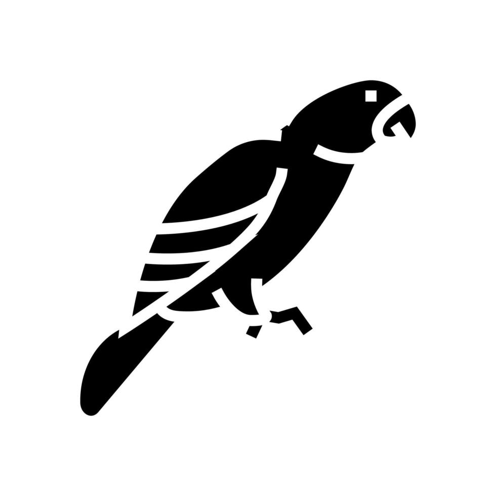 parrot bird pet glyph icon vector illustration