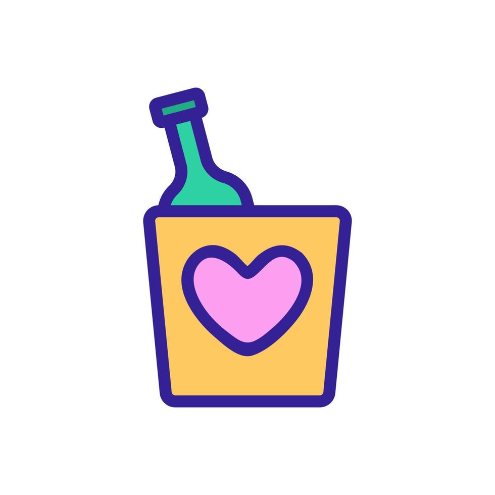 wine and heart icon vector. Isolated contour symbol illustration vector