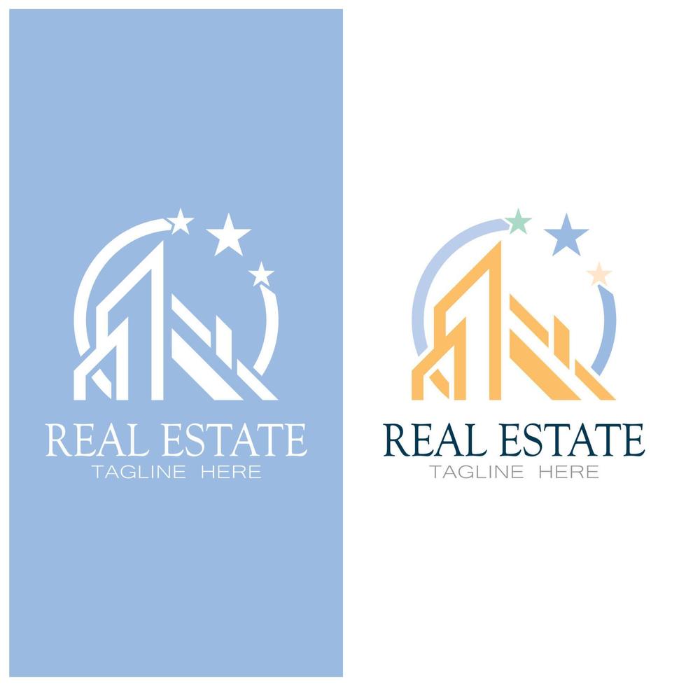 Real Estate Business Logo icon illustration Template, Building, Property Development, and Construction Logo Vector