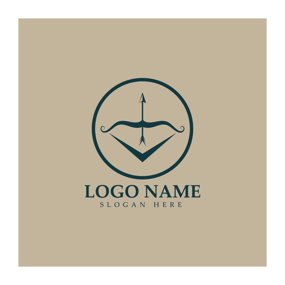 crossbow logo with archery concept modern icon illustration design vector template