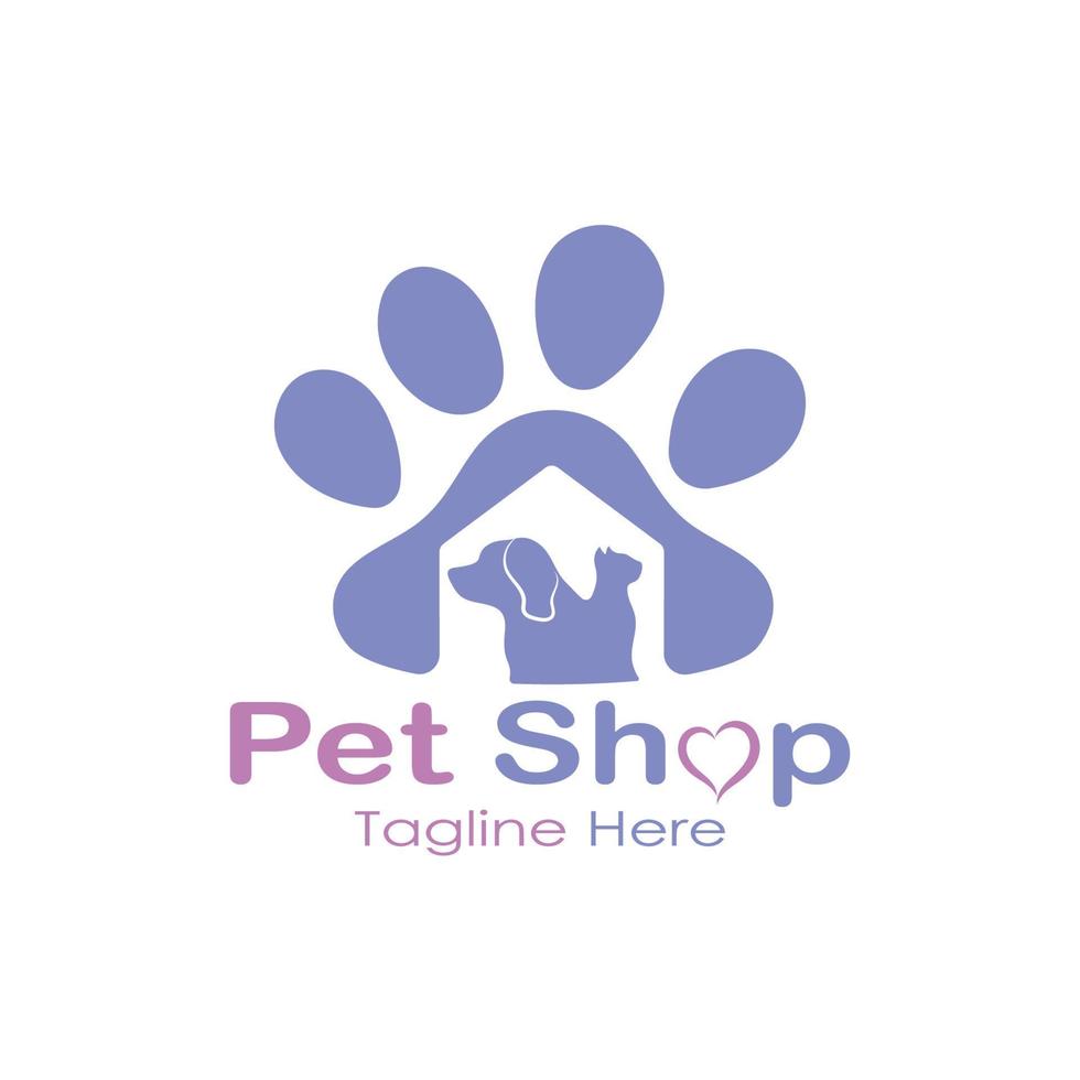 pet shop logo design icon illustration template vector with modern concept