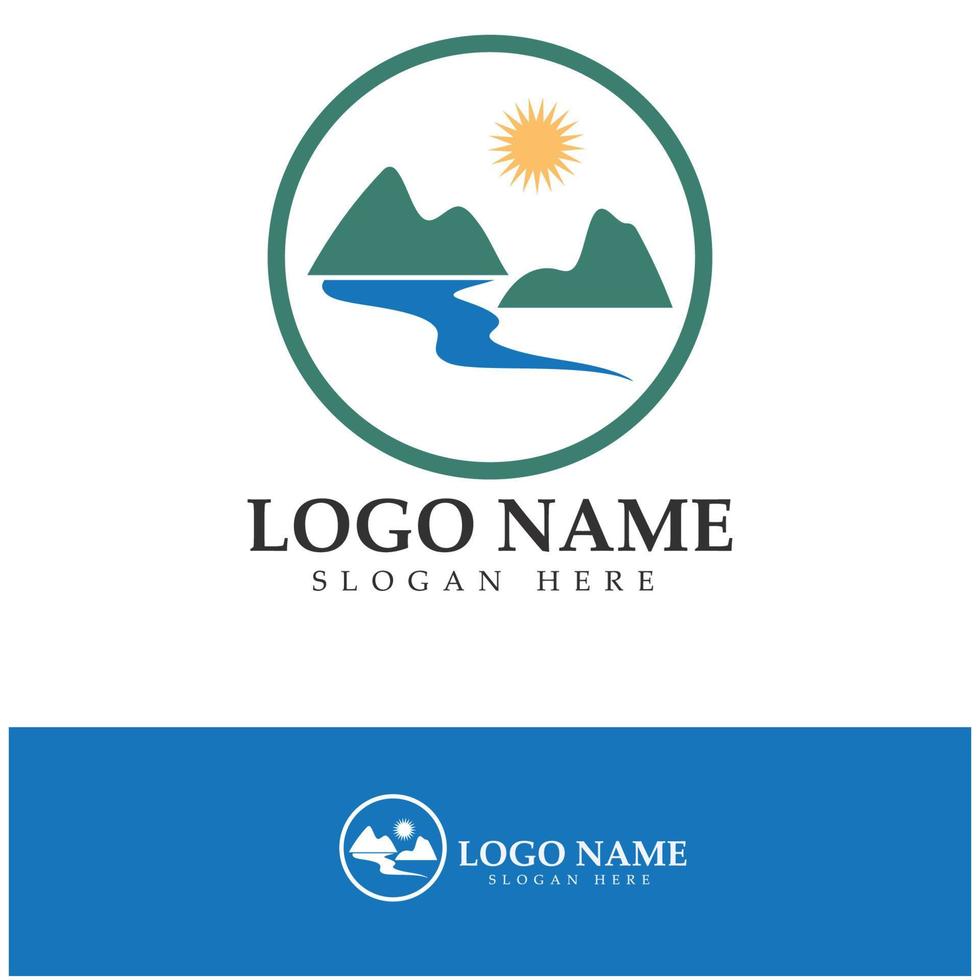 River Logo vector icon illustration design template