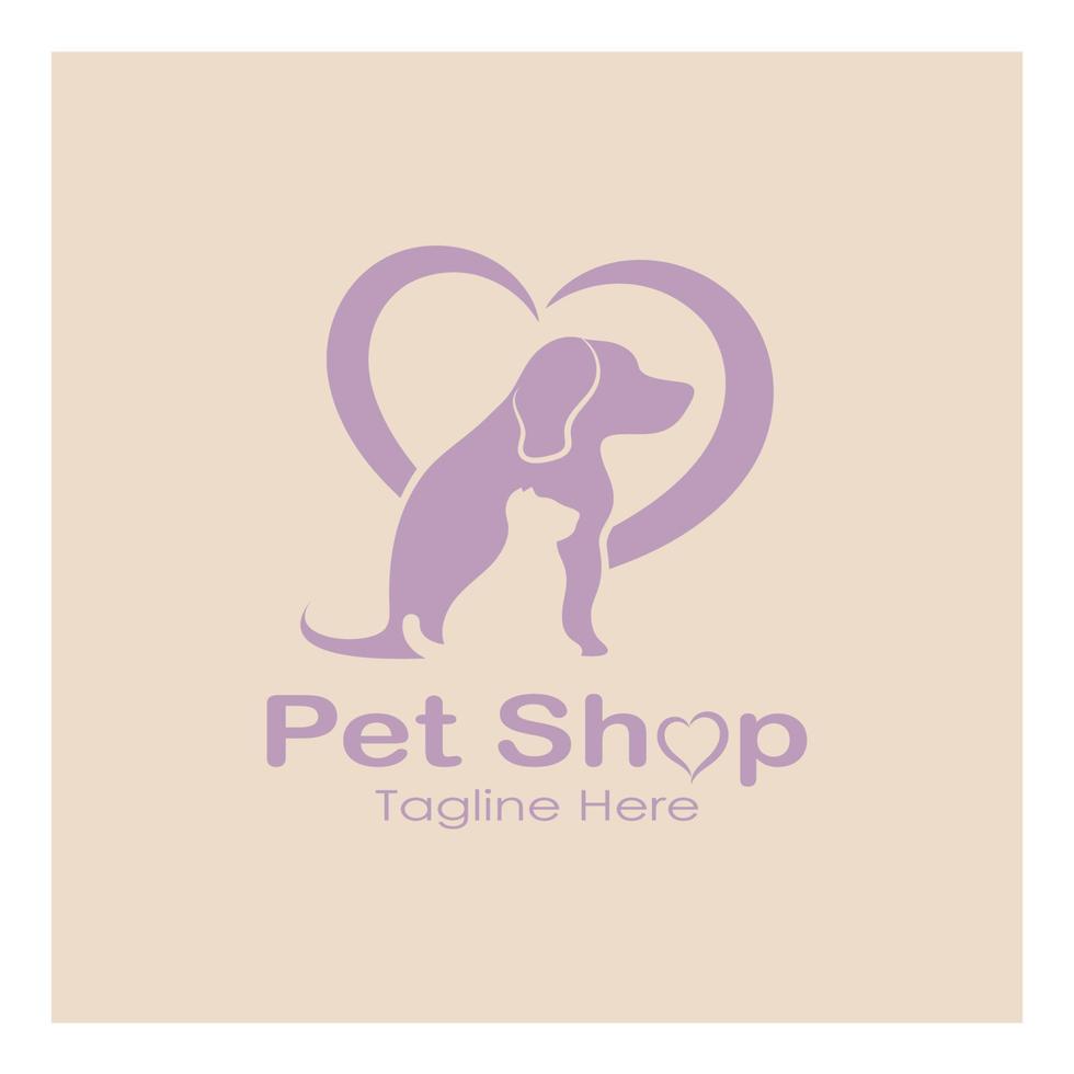 pet shop logo design icon illustration template vector with modern concept