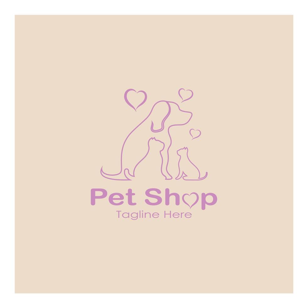 pet shop logo design icon illustration template vector with modern concept