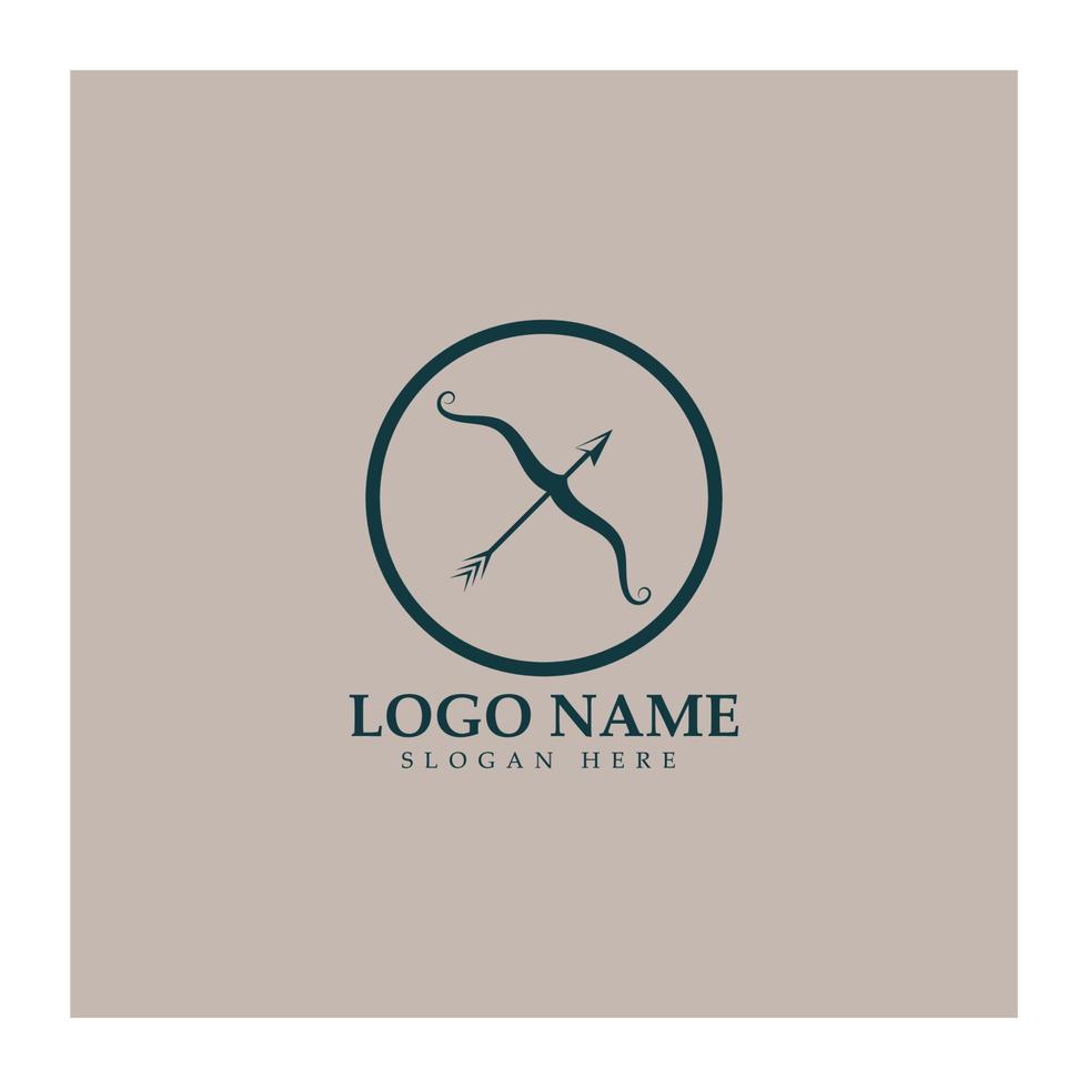 crossbow logo with archery concept modern icon illustration design vector template