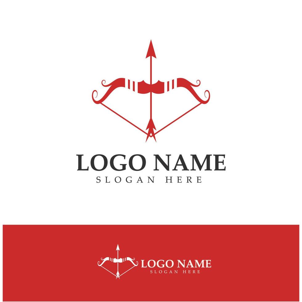 crossbow logo with archery concept modern icon illustration design vector template