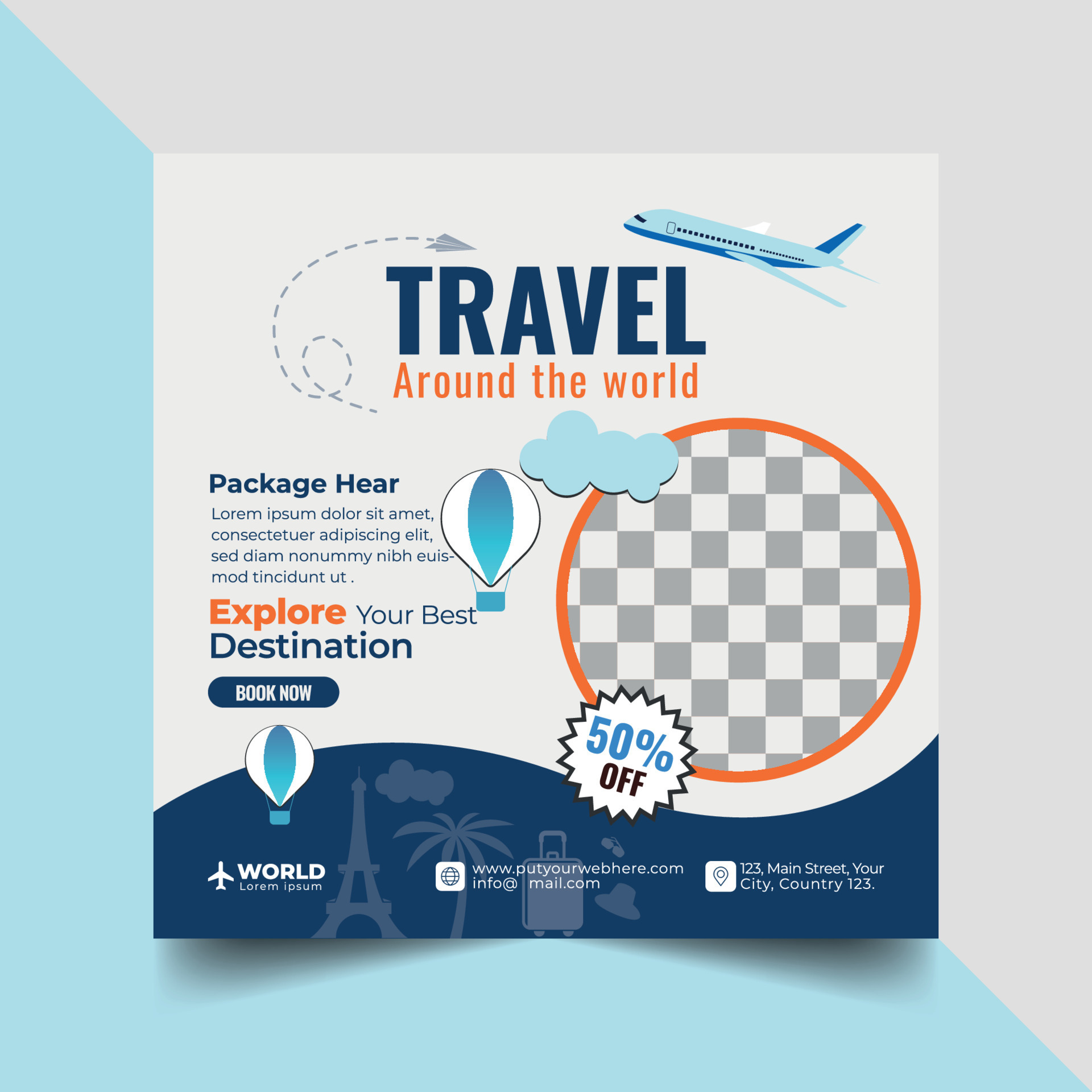 Travel Agency Poster Vector Art, Icons, and Graphics for Free Download