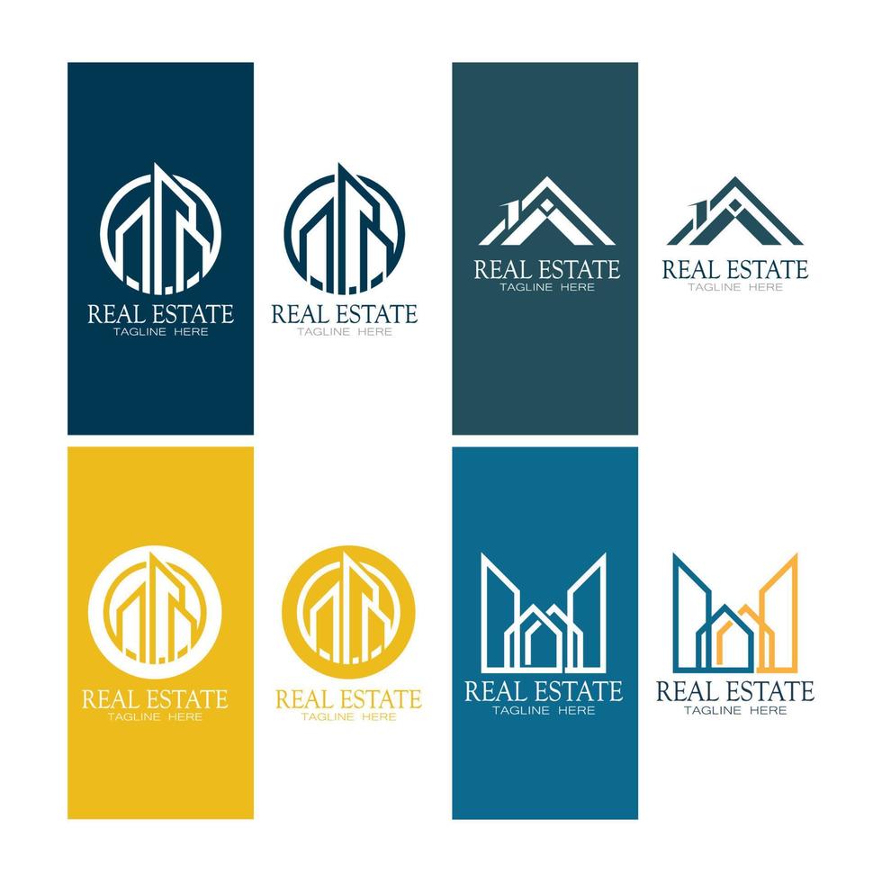 Real Estate Business Logo icon illustration Template, Building, Property Development, and Construction Logo Vector