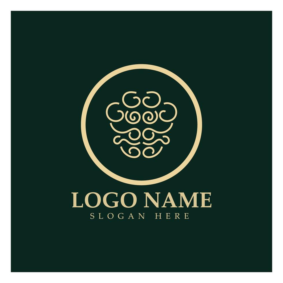 vector de concepto de diseños de logotipo cerebral, logotipo de pulso cerebral de salud, vector de plantilla de logotipo de cuidado cerebral