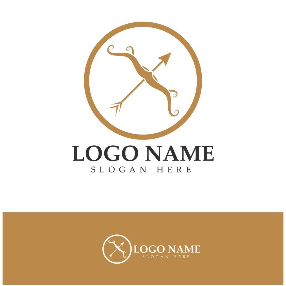 crossbow logo with archery concept modern icon illustration design vector template
