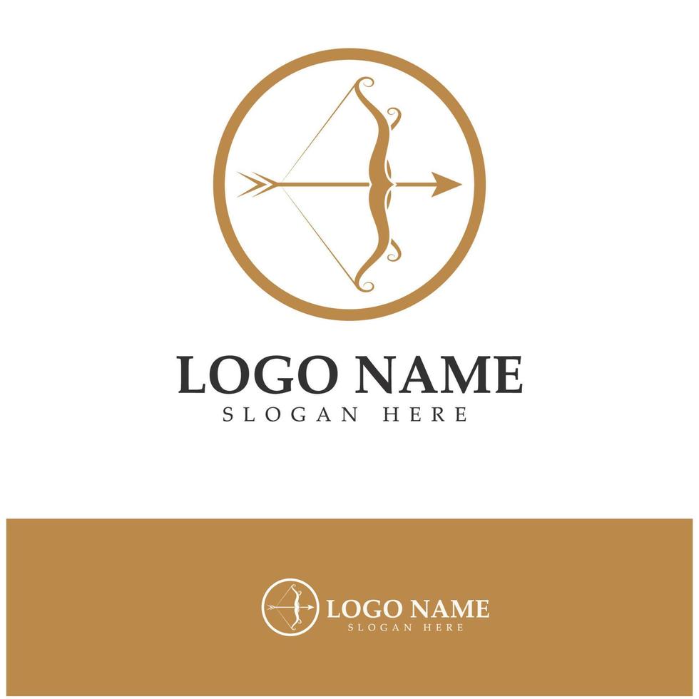 crossbow logo with archery concept modern icon illustration design vector template