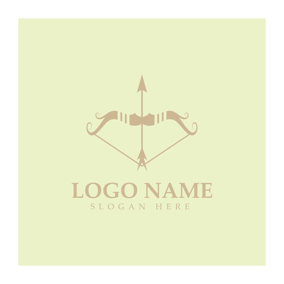 crossbow logo with archery concept modern icon illustration design vector template
