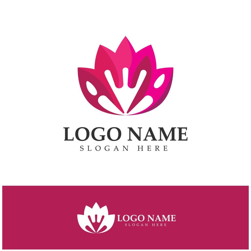 Flower logo vector illustration design icon template