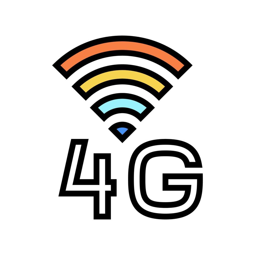 Ilustración de vector de icono de color de red de Internet 4g