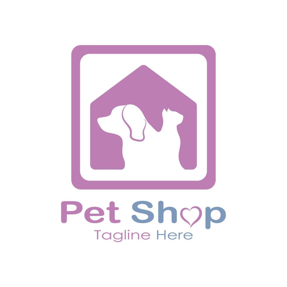 pet shop logo design icon illustration template vector with modern concept