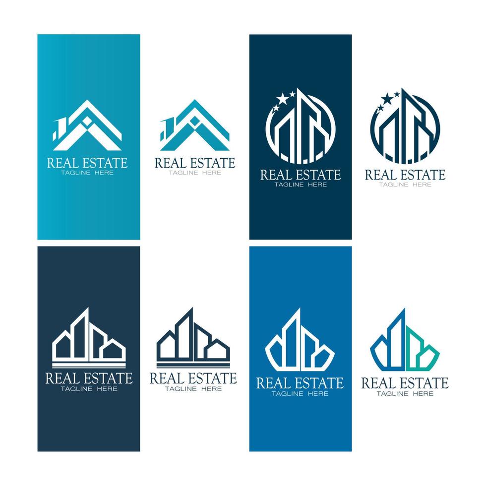 Real Estate Business Logo icon illustration Template, Building, Property Development, and Construction Logo Vector