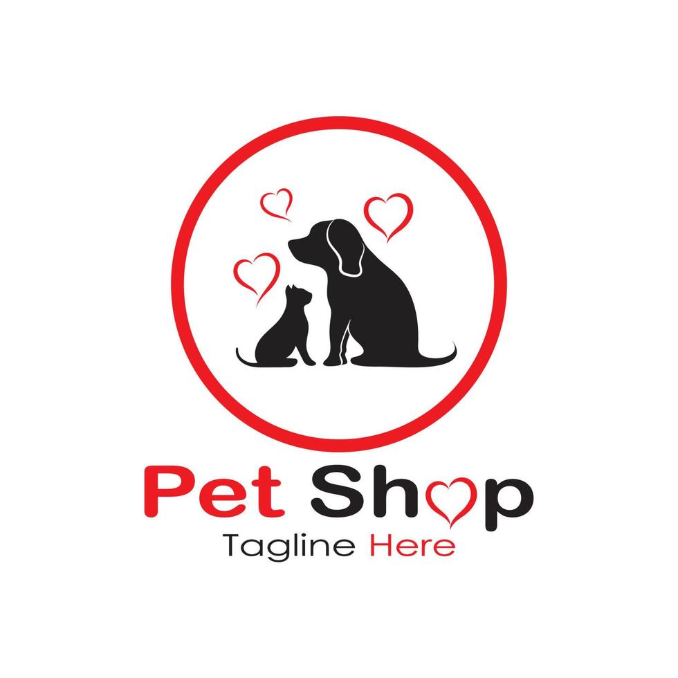 pet shop logo design icon illustration template vector with modern concept