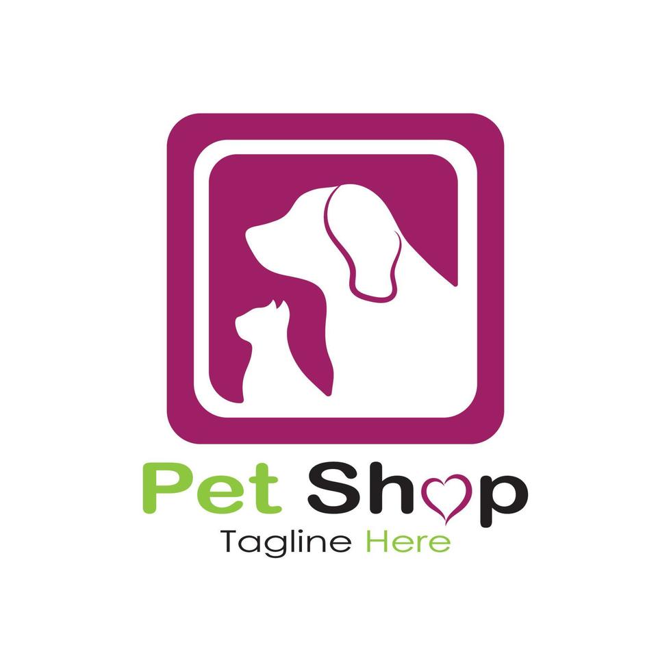 pet shop logo design icon illustration template vector with modern concept